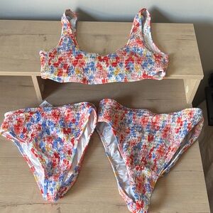 L*Space Multicolor Smocked Bikini Set
